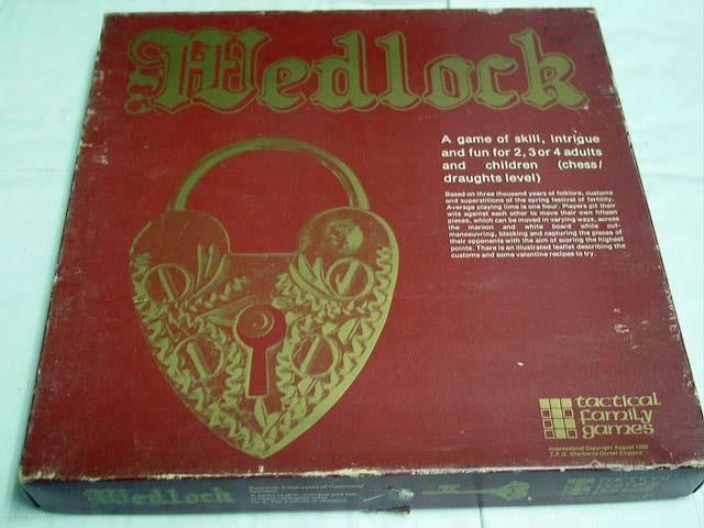 Tactical Family Games: Wedlock – 3,000 Years – Personal Sid Sackson Collection
