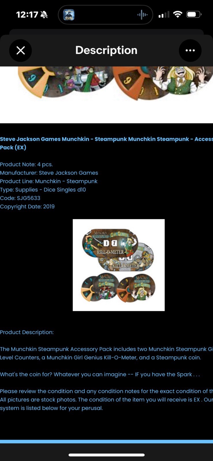 SJG Card Game Munchkin Steampunk – Acc Pack EX Kill-o-meter + Coin + 2 Counters