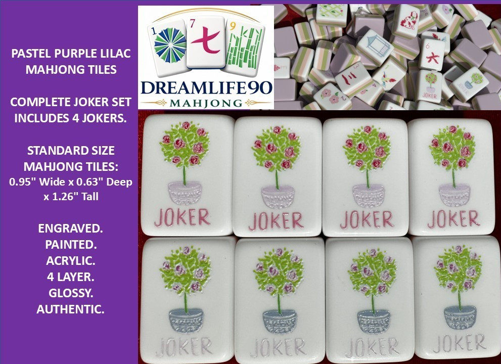 PASTEL PURPLE 4 Layer Acrylic Mahjong Tiles American Set 160 Tiles US SELLER!