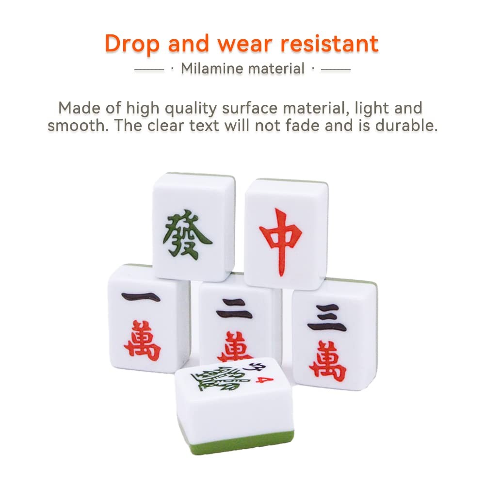 Chinese Mahjong Game Set – 146 Medium Size Tiles 1.3inch with Instructions – Pro