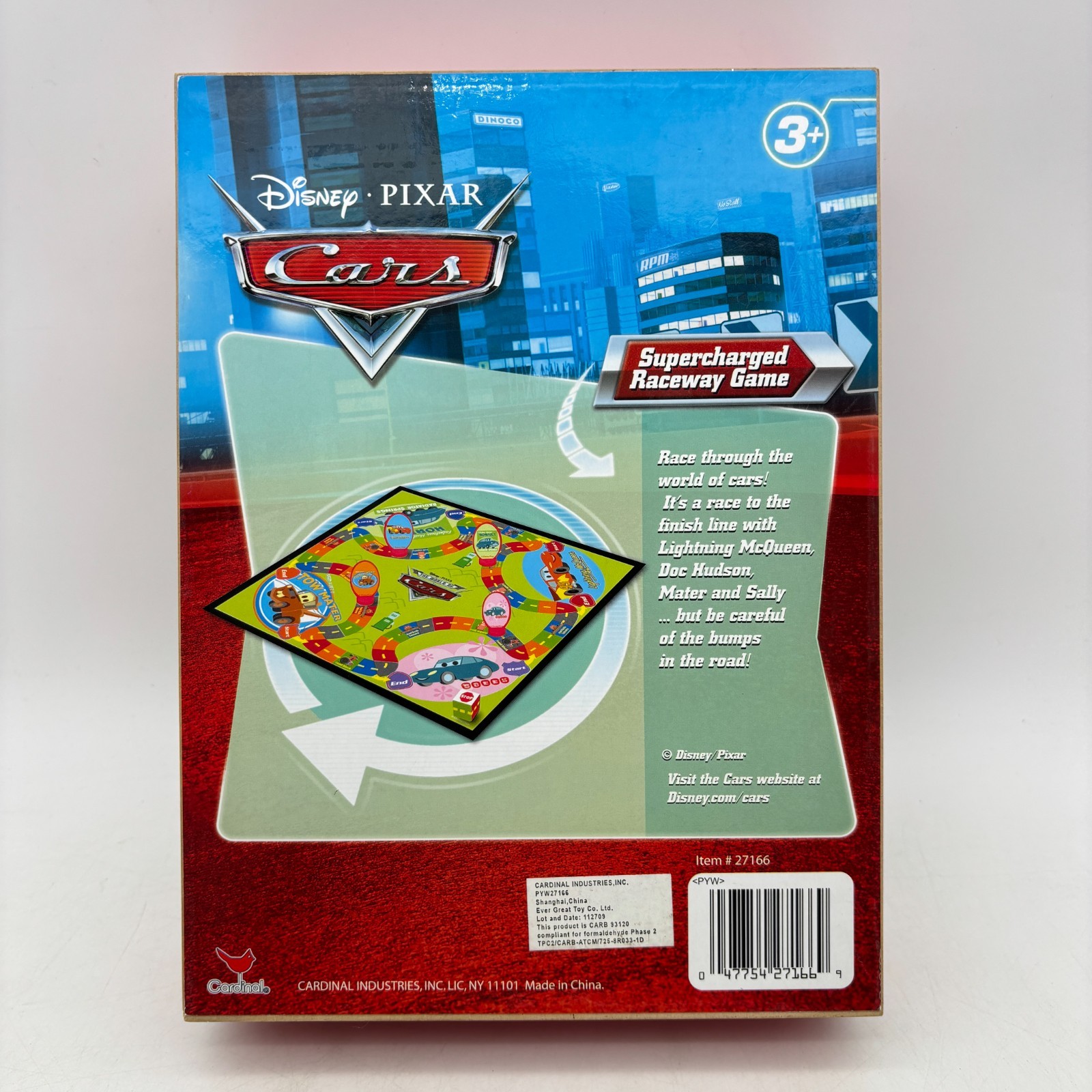 Disney Pixar Cars Supercharged Raceway Game COMPLETE Cardinal 2009 Wooden Box