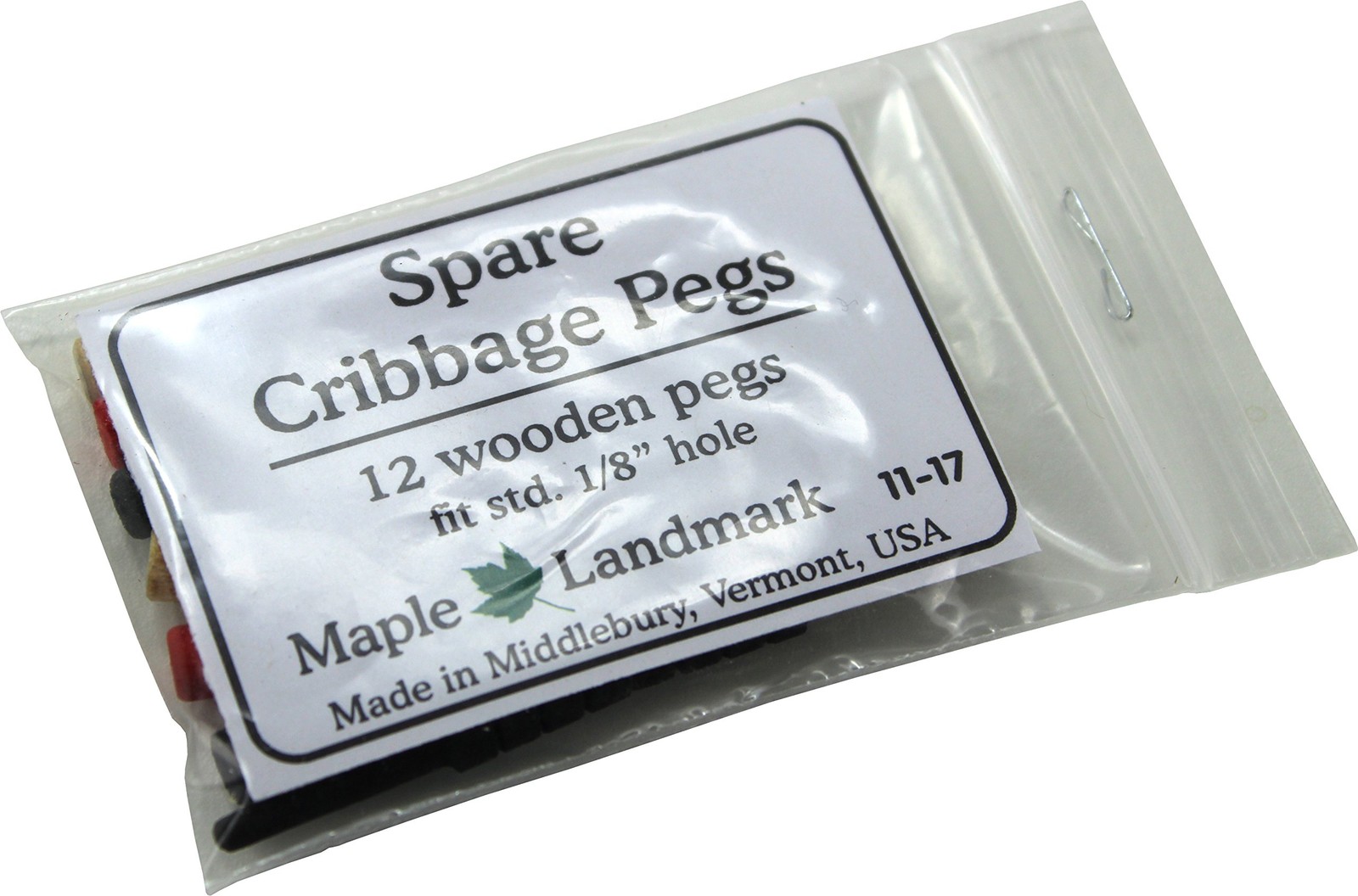 Maple Landmark Spare Wood Cribbage Pegs, 12 pc. – Made in The USA