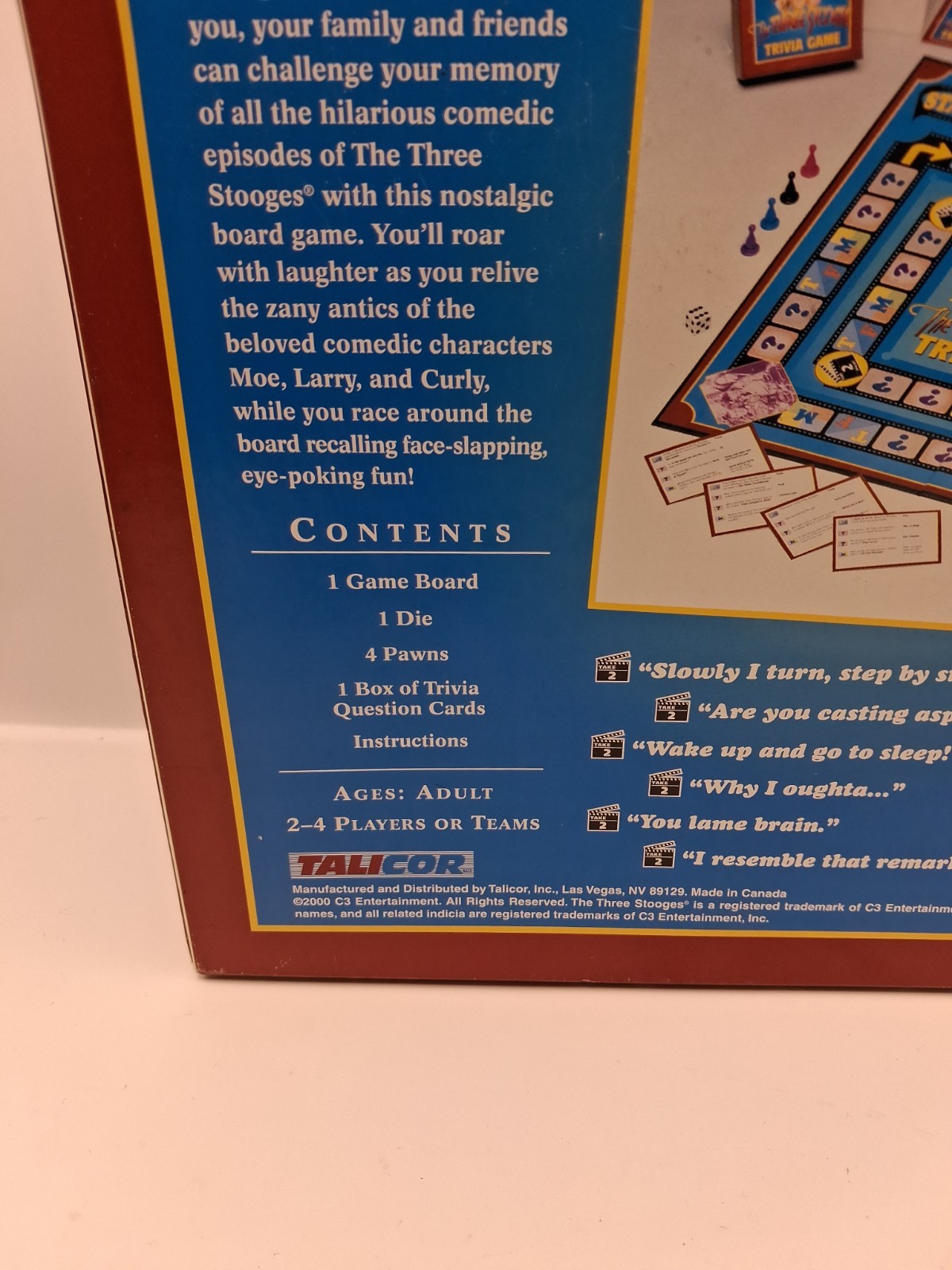 The Official Three Stooges Trivia Game 2000 By Talicor Mo Larry Curly Nyuk Nyuk