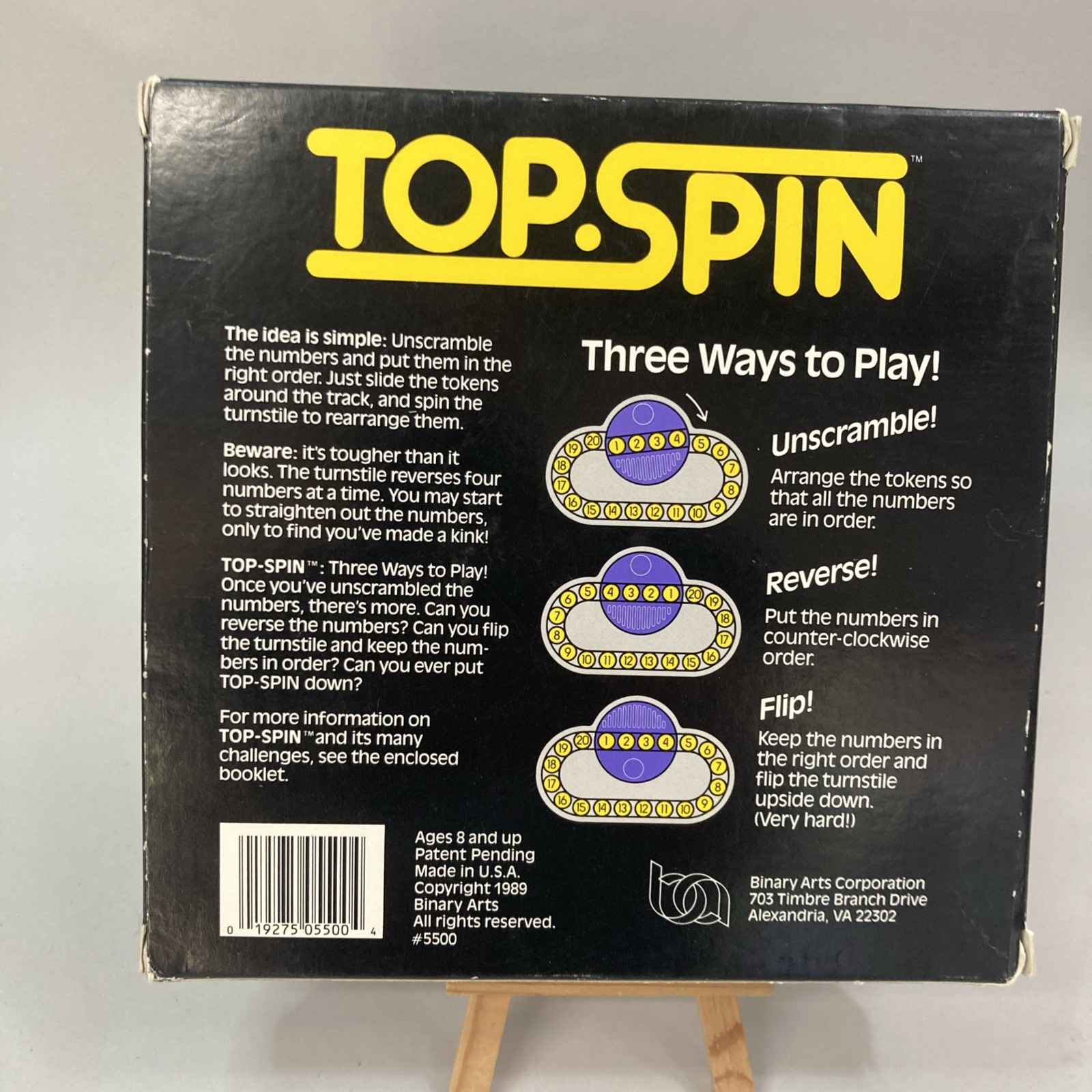 Top Spin – Just Put the Numbers in Order 1989 Binary Arts