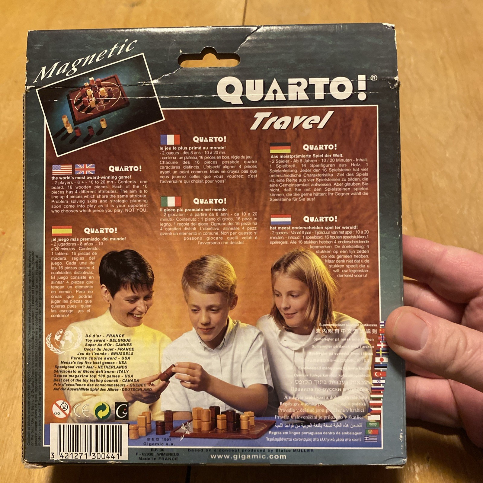 VINTAGE Travel Quarto Magnetic Wooden Board Game COMPLETE Gigamic 1991 Strategy