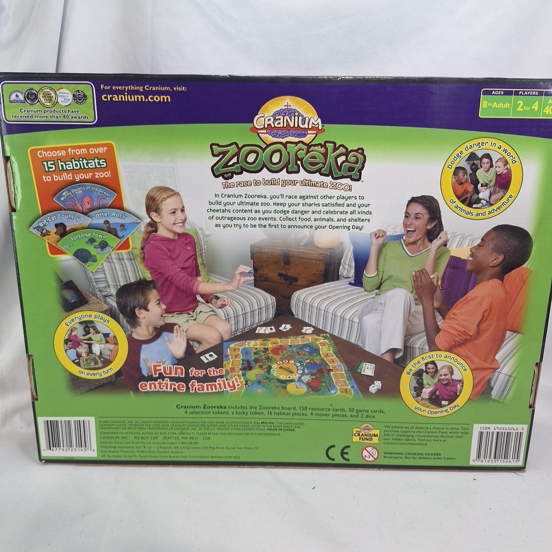 Cranium Zooreka Race to Build Your Zoo! Family Board Game 2006 Complete