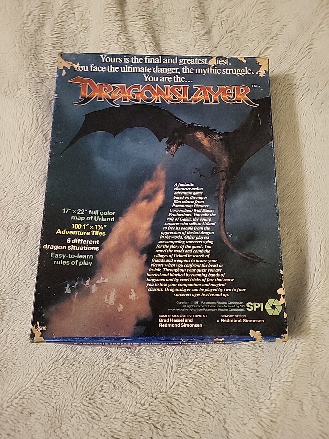 Vintage 1981 SPI Dragonslayer Movie Dragon Fantasy Board Game
