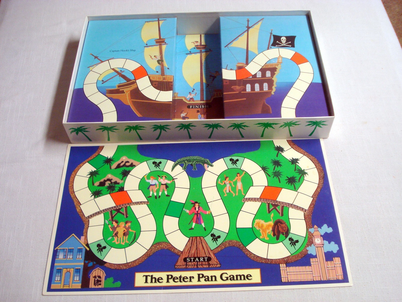 The Peter Pan Game Complete University Games 1990 With Two-Part Game Board