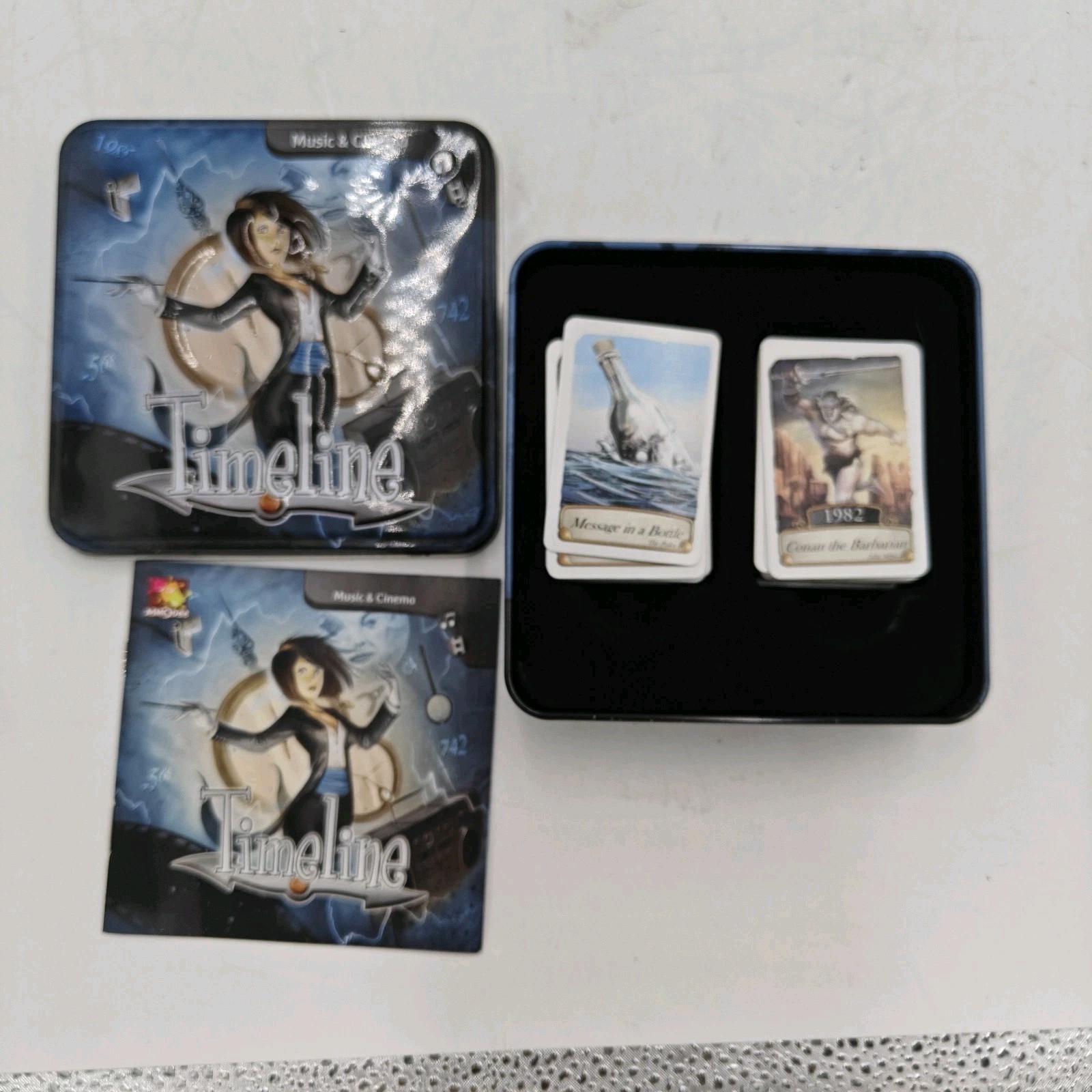 Timeline Music & Cinema Edition Card Game Tin Box Asmodee 2016 Complete