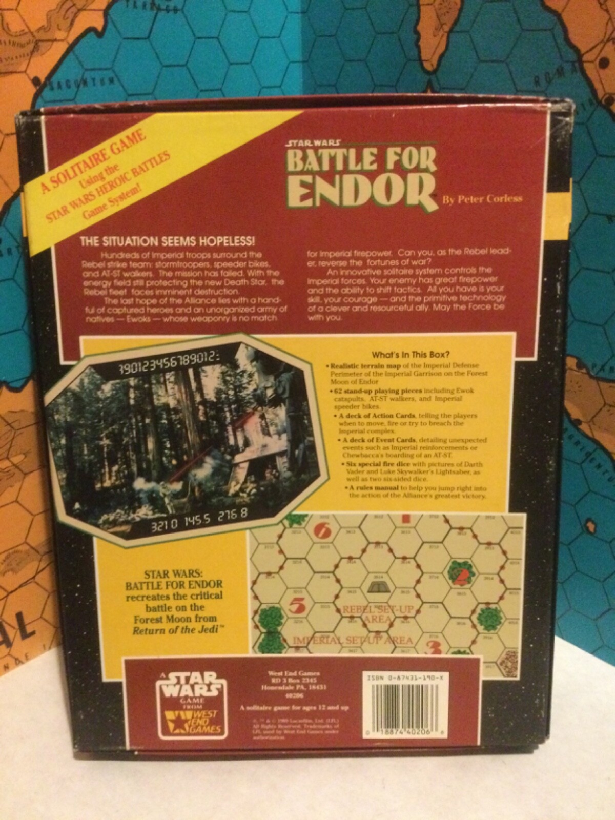BATTLE FOR ENDOR unpunched West End Games Star Wars Solitaire Sci-Fi 1989
