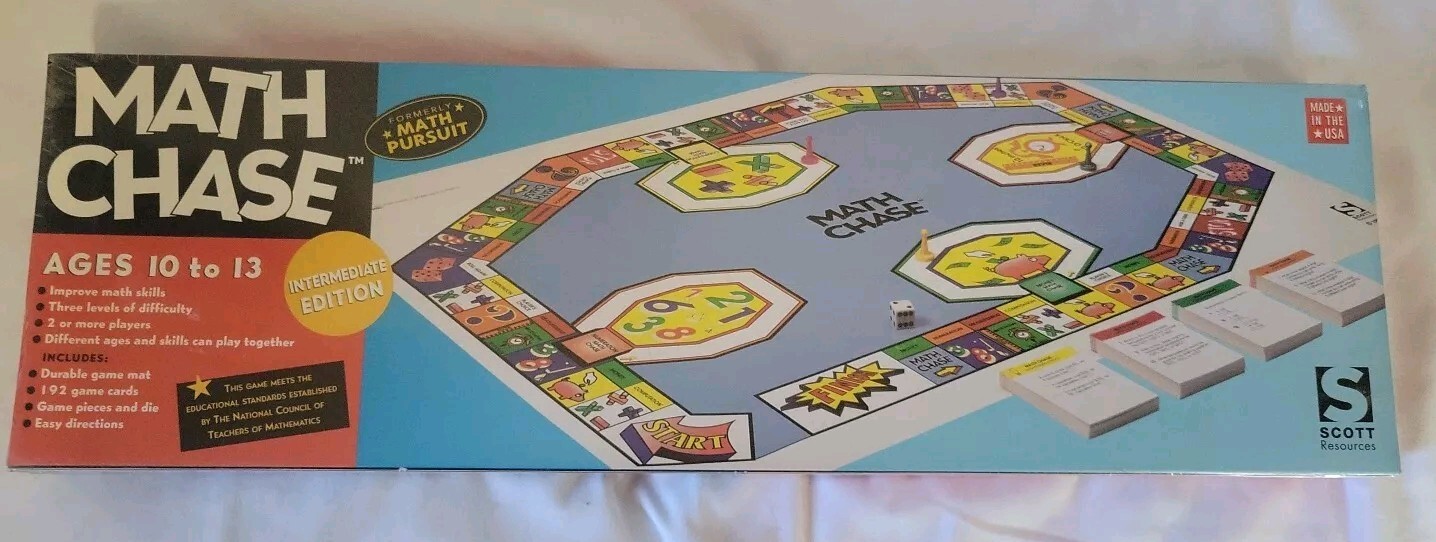 VTG NOS Math Chase Board Game Intermediate Edition By Scott Resources Homeschool