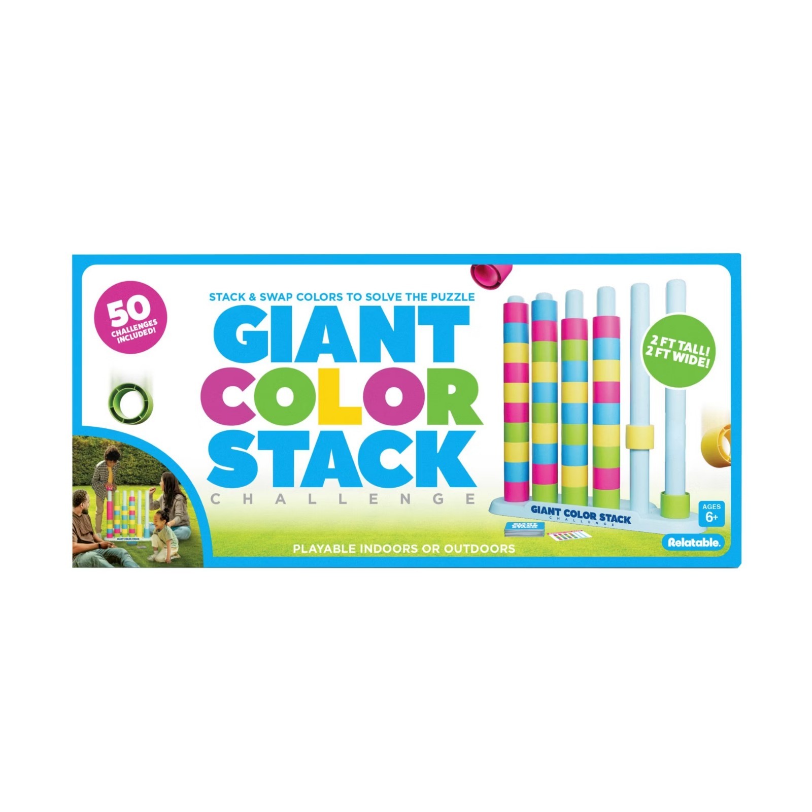 Giant Color Stack Challenge Puzzle Game Fast Matching Party Yard Game for Family