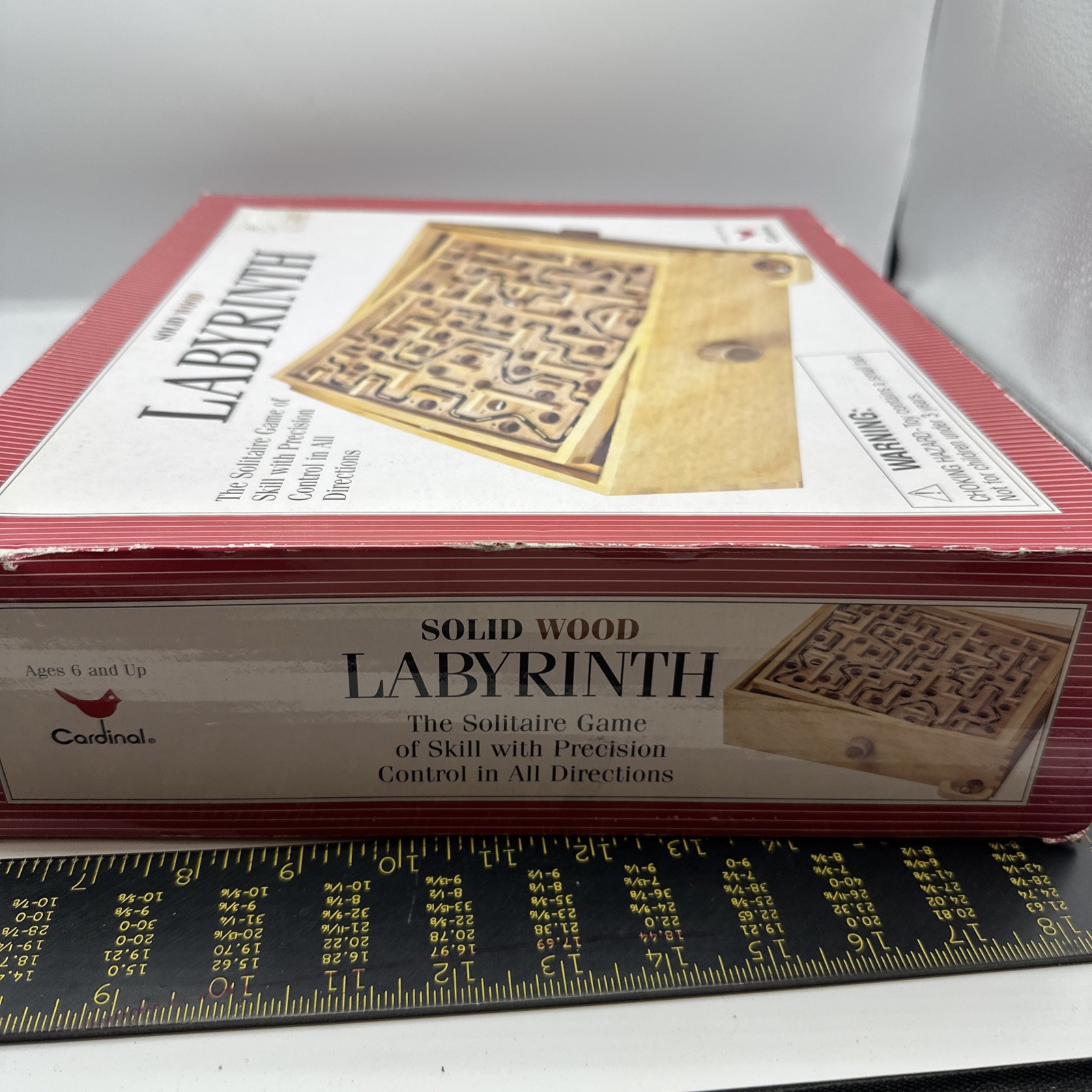 Labyrinth Wooden Board Game by Cardinal With 2 Balls and Box 2004 Item #190