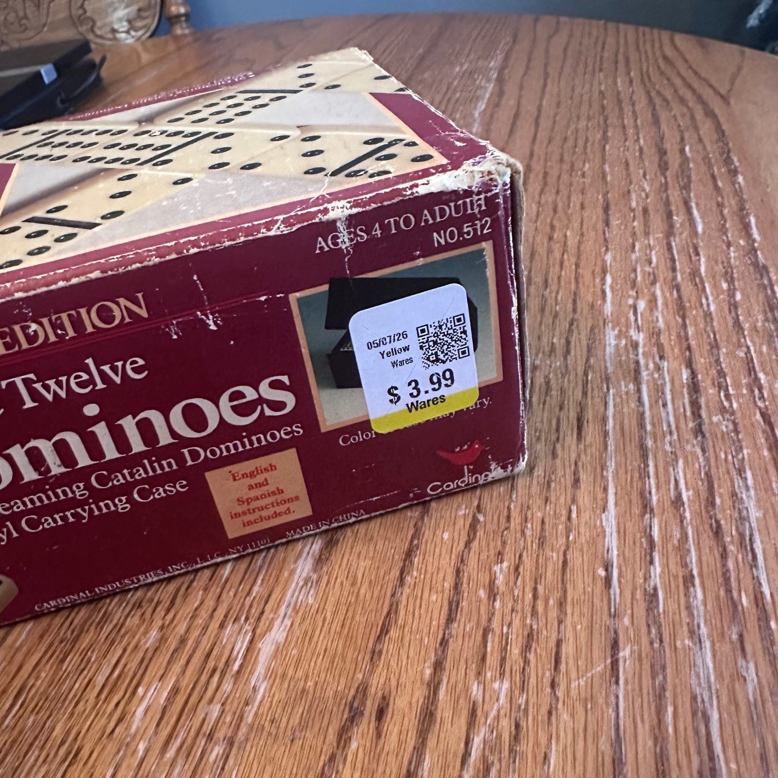 Cardinal Double Twelve Dominoes Magenta Premier Edition No 512 Vintage