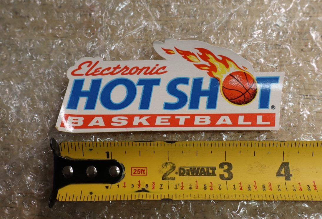 Vintage 1990 Electronic Hot Shot Basketball Game Original Decal
