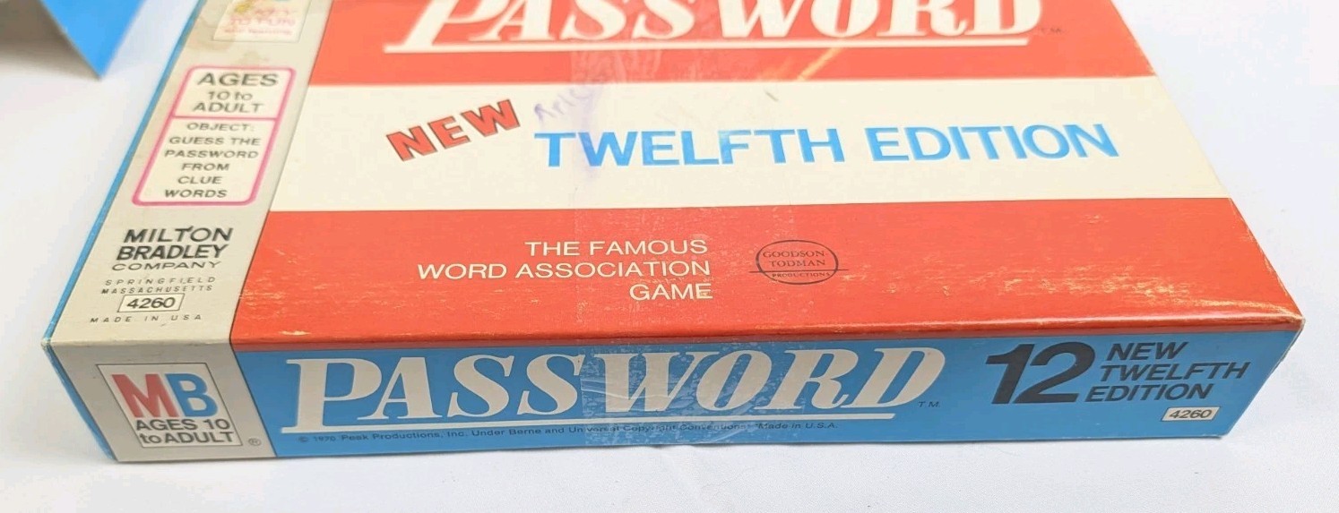 VINTAGE Password 12th Edition COMPLETE Milton Bradley 1970 Twelfth 4260