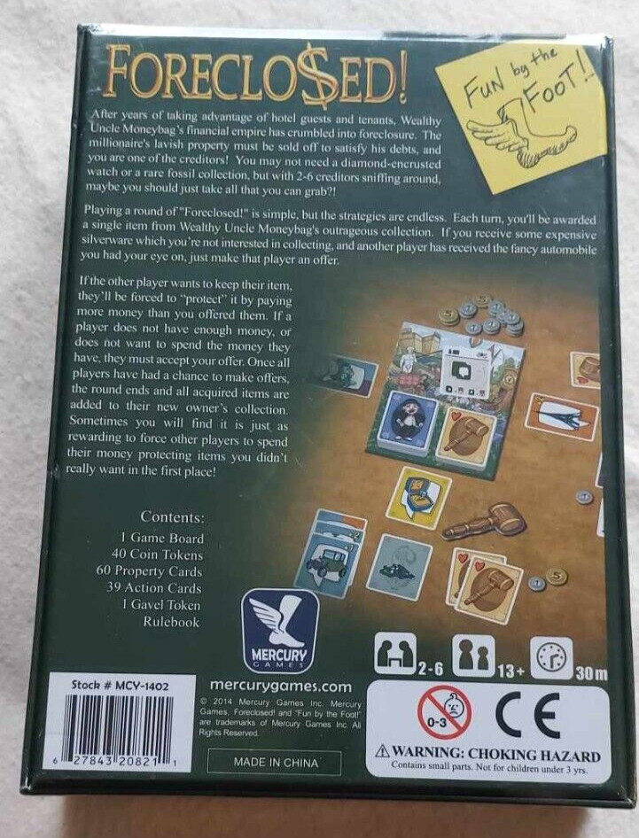 Foreclo$ed ( Foreclosed ) Board Game Mercury Games New