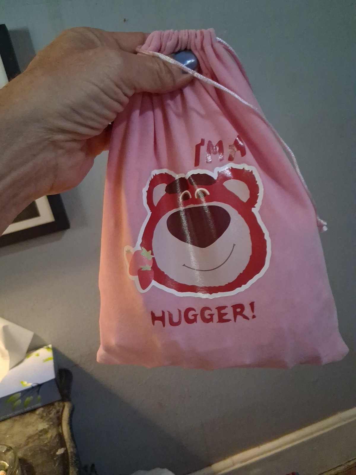 Pink Toy Story Lotso Hugging Bear Mahjong Set With Carry Bag Travel Size