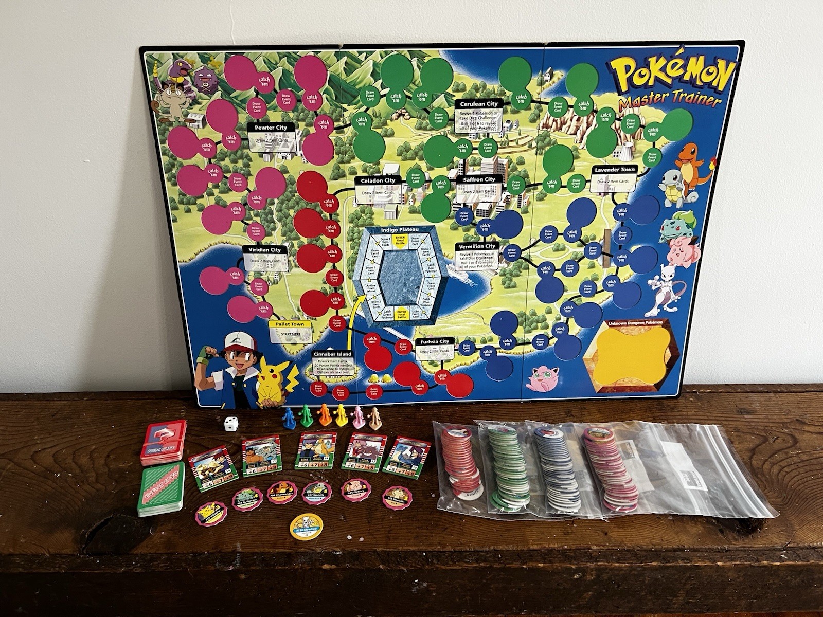1999 Pokémon Master Trainer Board Game Milton Bradley Incomplete See Description