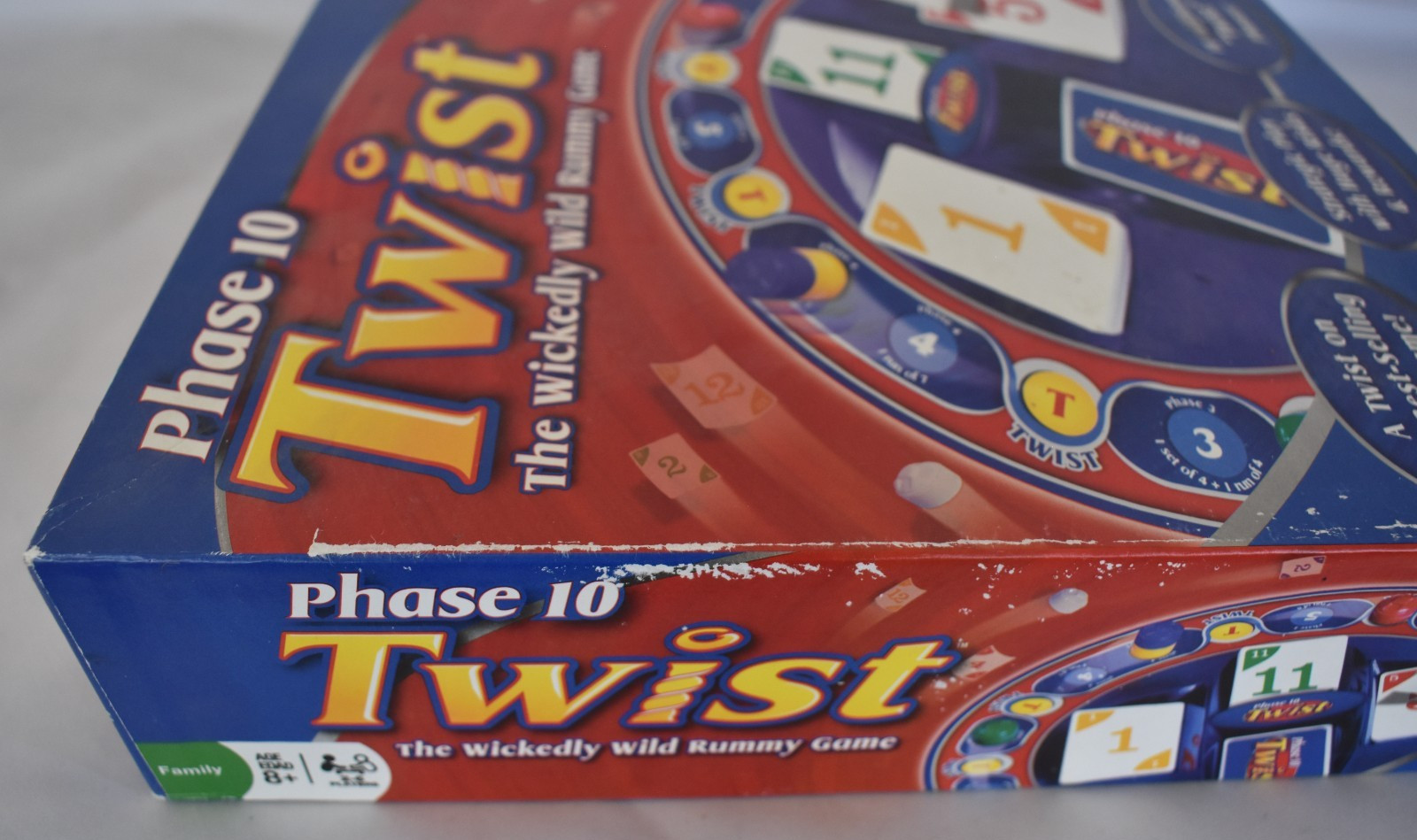 Phase 10 Twist Board Game Open Box SEALED PARTS Fundex 2008 Wickedly Wild Rummy