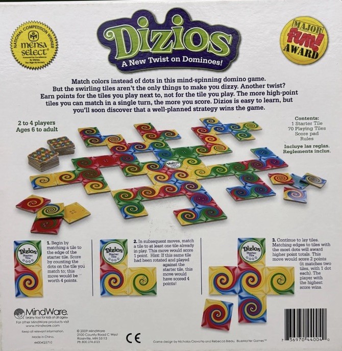 Dizios Game 100% COMPLETE MindWare 2009 Strategy Family Kids Dominoes Mint Cond!