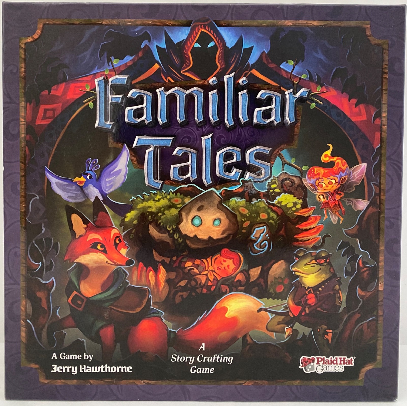 FAMILIAR TALES PLAID HAT BOARD GAME WITH FORAGERS MARKET SUPPLY TRAY