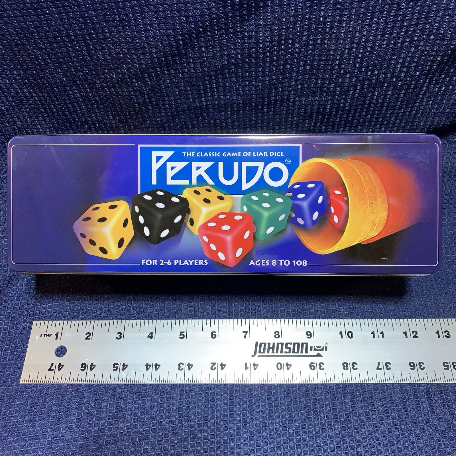 PERUDO Classic Game of Liar’s Dice Tin Box Pressman 2002, Complete EUC Free Ship