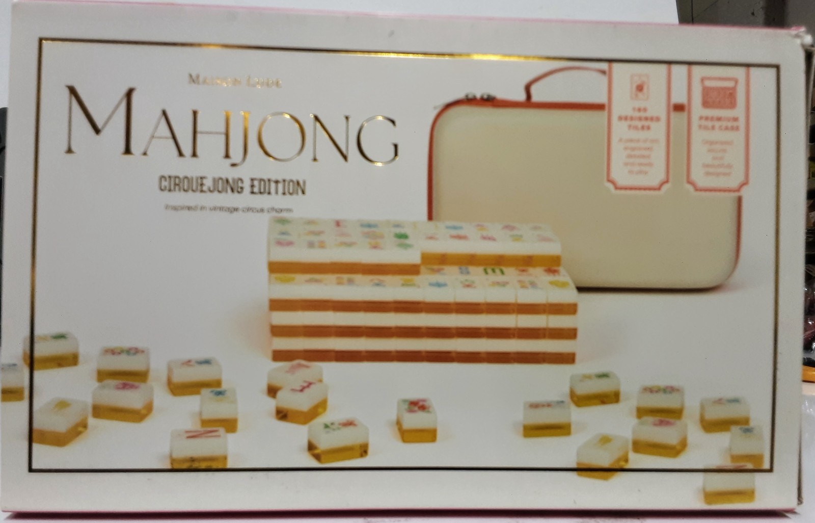 Maison Lude Mahjong Cirquejong Edition 160 Tiles Premium Leather Carrying Case