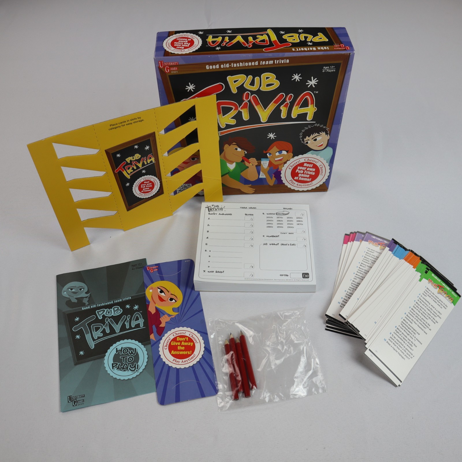 Pub Team Trivia Board Game Fun Quiz for Ages 12 and Up 2012 University Games