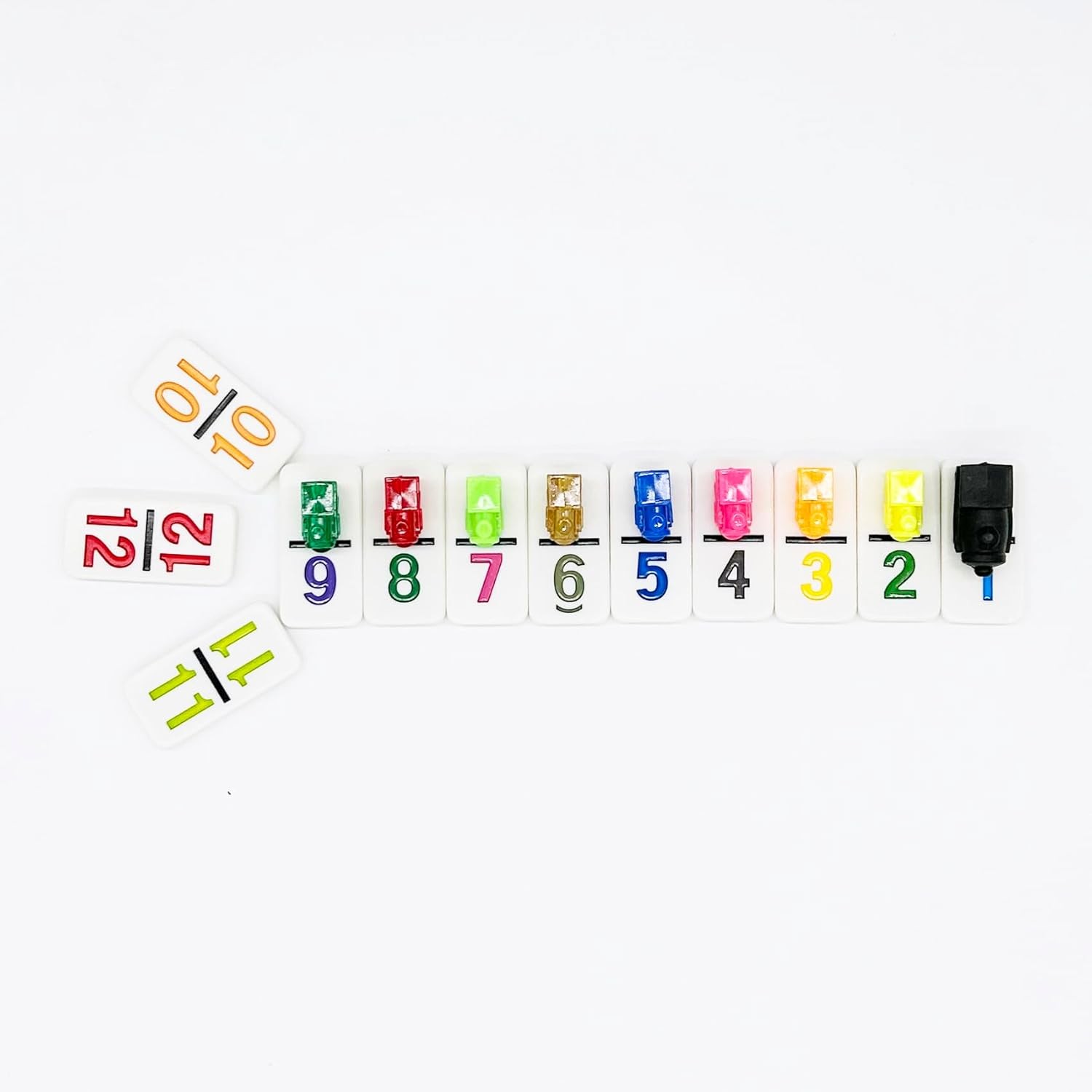 Mexican Train Dominoes with Numbers, Color Double 12 Numerical Domine Set for Ad