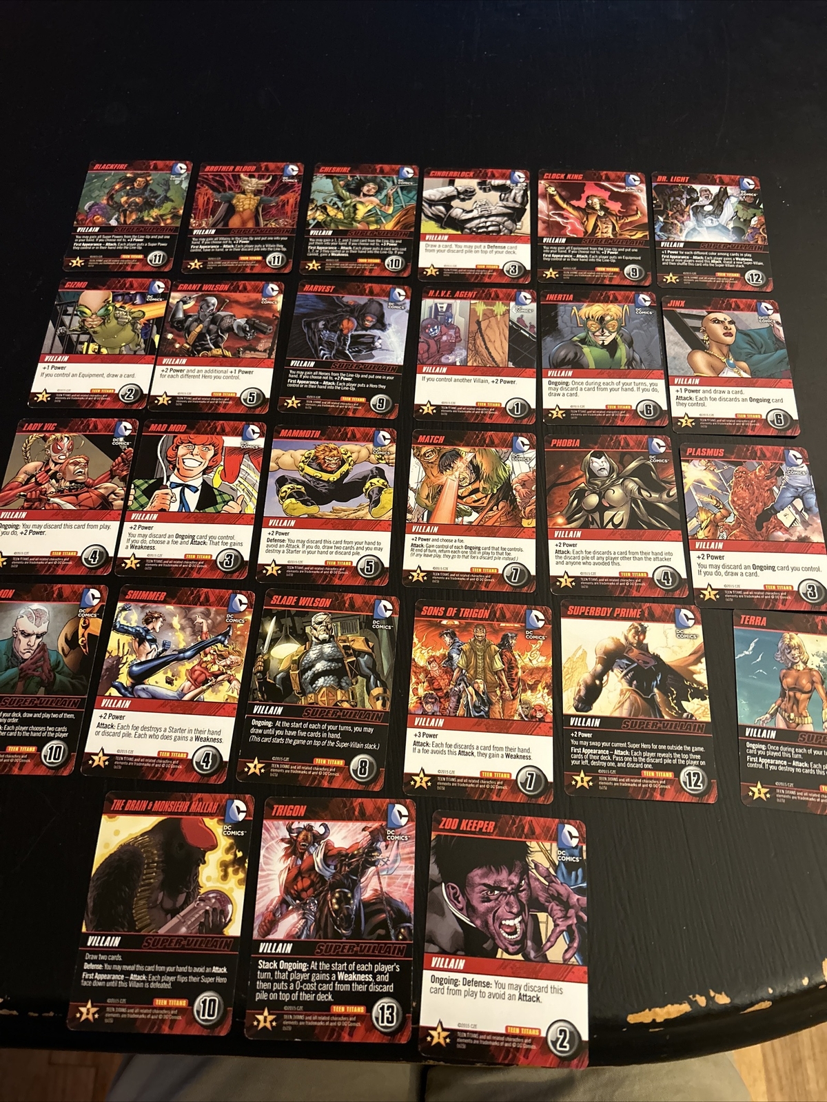 2015 DC Comics Teen Titans Deck Game Villain Card Lot Of 27 Different Cards!