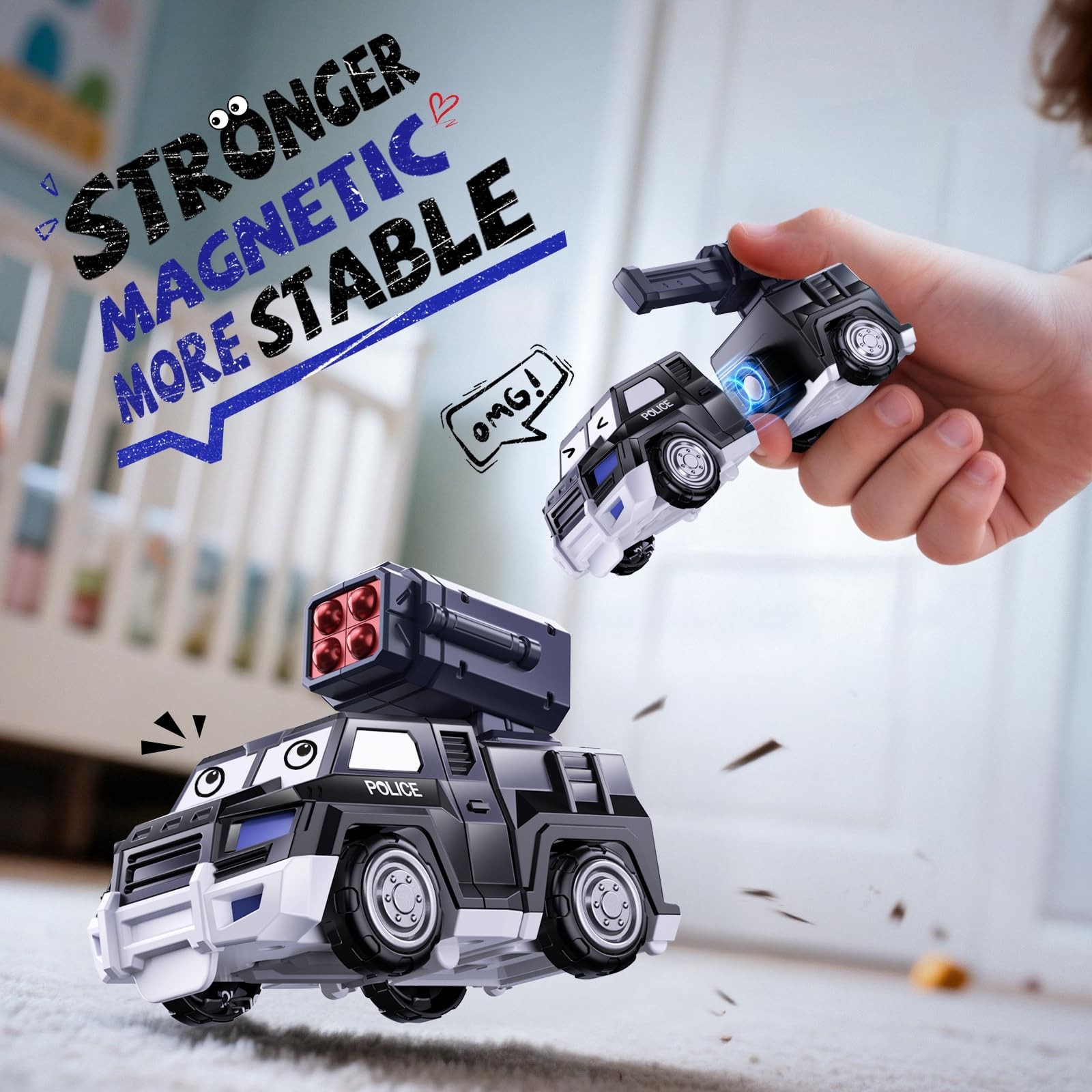 Transform Toy Robot 5-in-1 Magnetic DIY Assembly Boys Girls Kids Gift 4-6