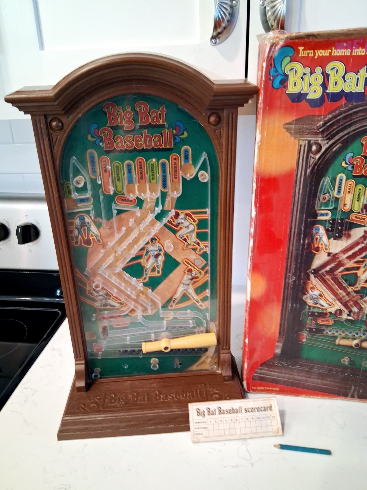 Vintage 1975 Mattel Big Bat Baseball Game Arcade/Pinball Style Complete Working*