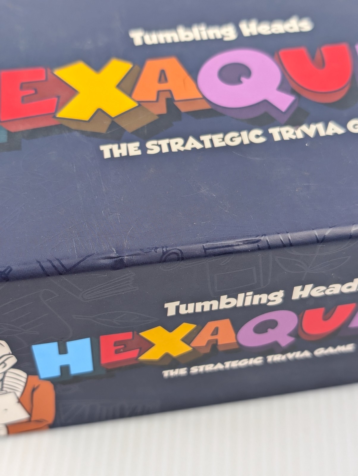 HexaQuest Strategic Trivia Game Tumbling Heads 100% COMPLETE Second Edition