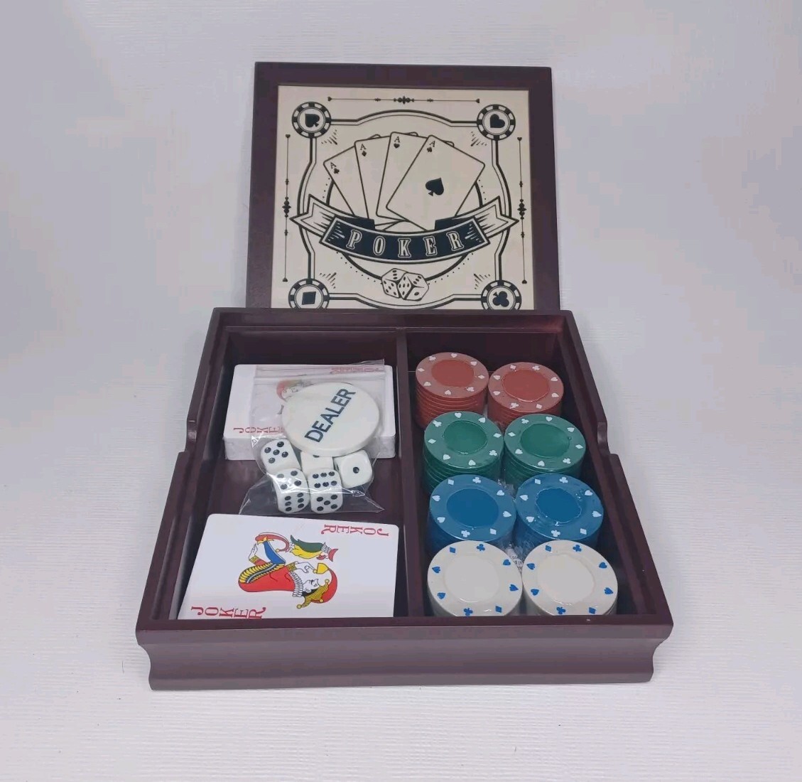 Poker Chips Cards Dice Set Game Box New Father’s Day Gift Idea