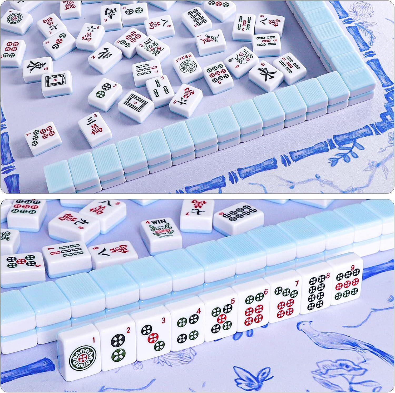 American Mahjong Tile Set 166 Blue Tiles 1.2 Inch Standard Size Only