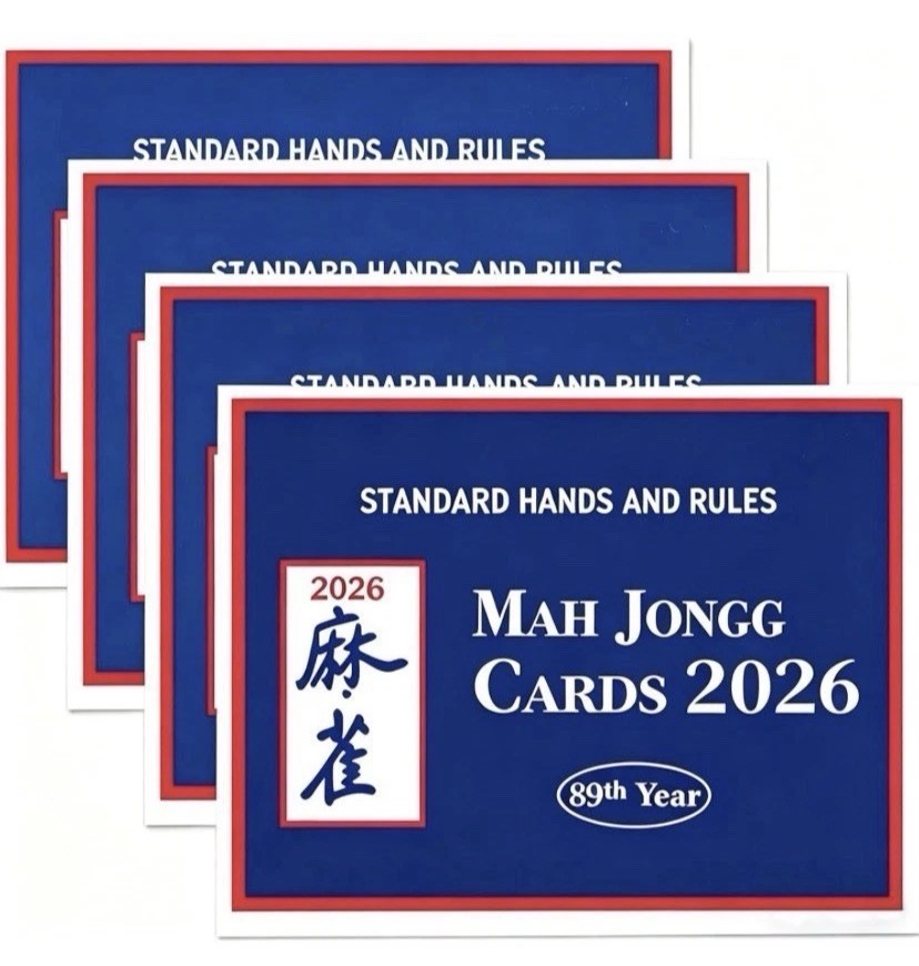 American Mahjong 2026 Revision, Rules Card Set, LARGE PRINT ~ Set Of 4 Cards