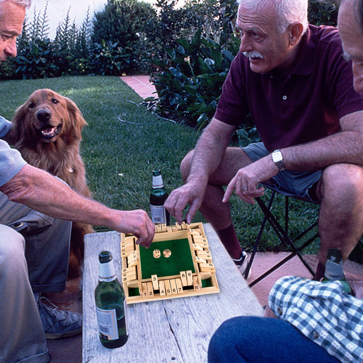 1 to 4 Player Shut The Box Wooden Dice Game Family Tabletop Board