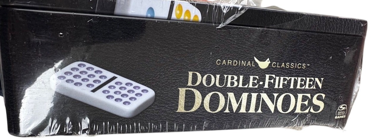 Cardinal Classics Double 15 Dominoes Set in Tin Family Game Ages 8+ 2-6 Players
