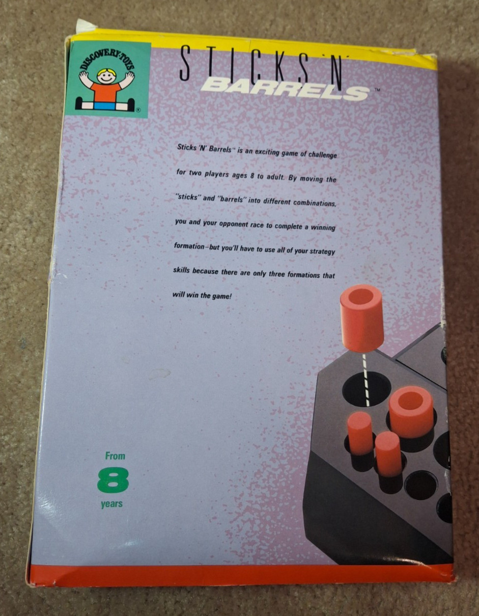 Vintage Game Discovery Toys 1988 Sticks N Barrels challenge retired strategy