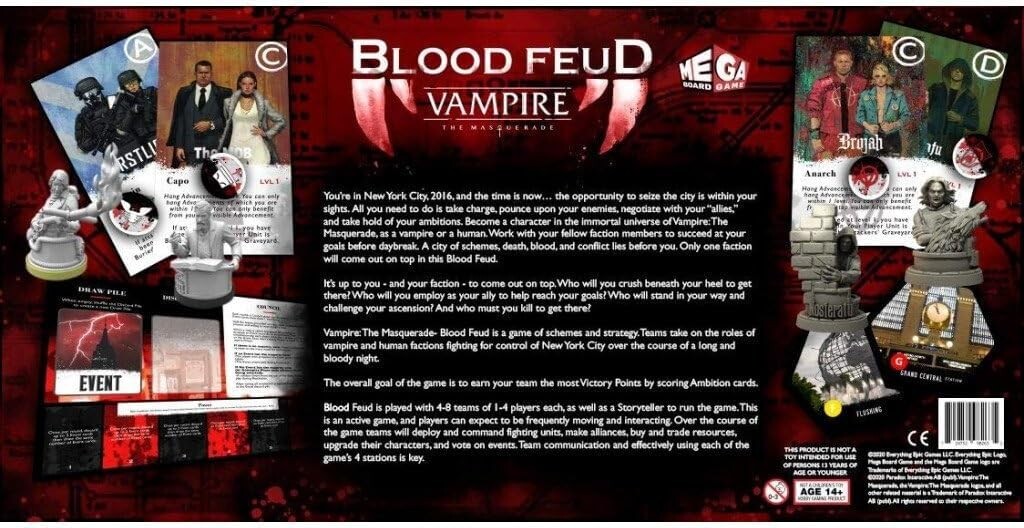 ⚰️🧛 NEW/SEALED Vampire the Masquerade: Blood Feud – MEGA board game 🧛⚰️