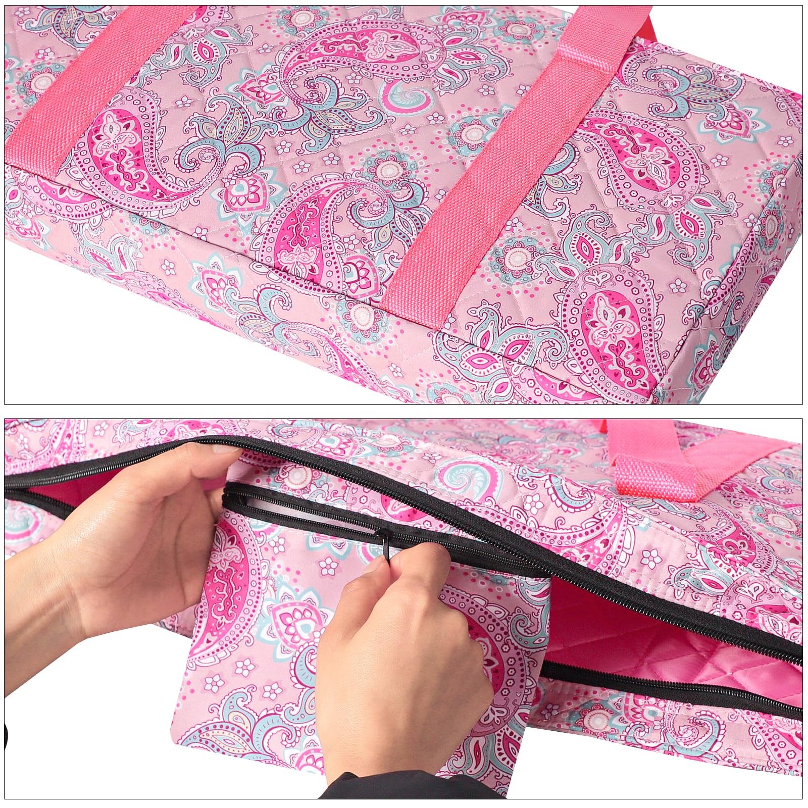 Empty Mahjong Bag, Pink Printed American Mahjong Bag with Two Wrappers (Case …