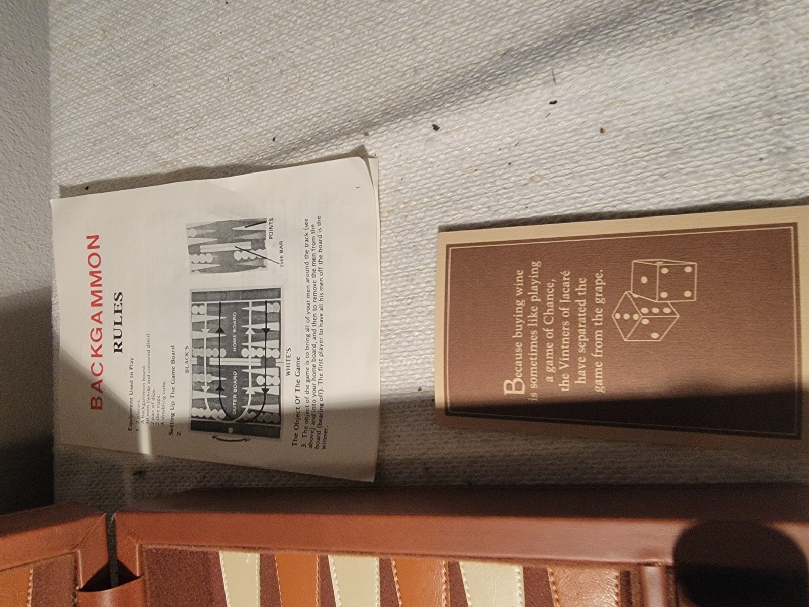 Sunny Brand Vintage Backgammon Set Game With Case Faux Leather W/instructions