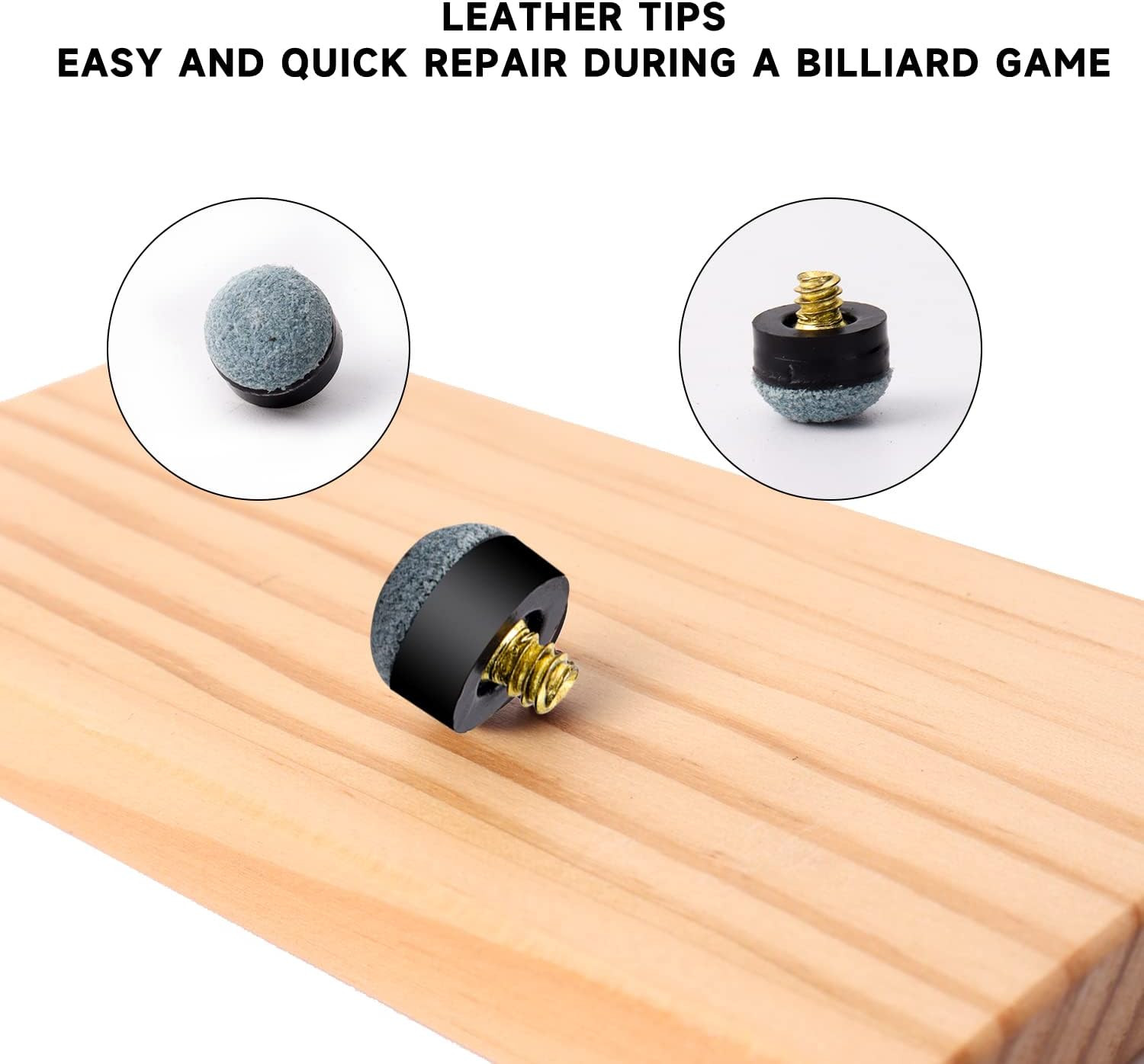 GSE Games & Sports Expert 10 Pieces 12Mm/13Mm Billiard Pool Tips, Soft/Hard