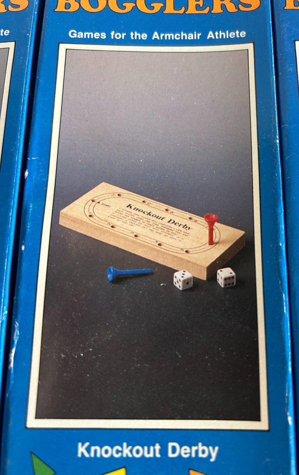 VTG Sports Bogglers Wooden Games by Russ Berrie NOS Football, Basketball, Derby