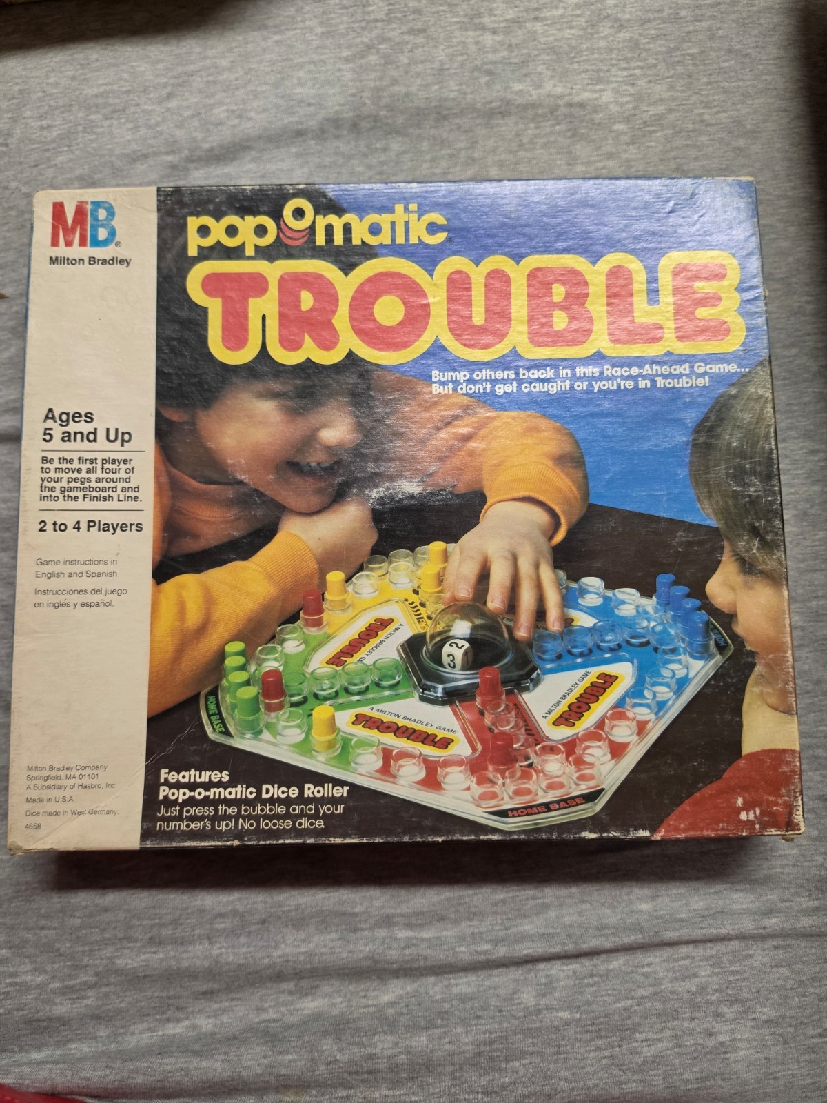Vintage 1986 Trouble Board Game Pop O Matic Milton Bradley Complete & Works