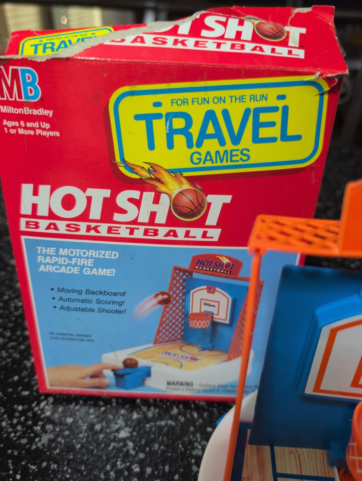 Vintage Milton Bradley Hot Shots Travel Basketball Game Complete 1992