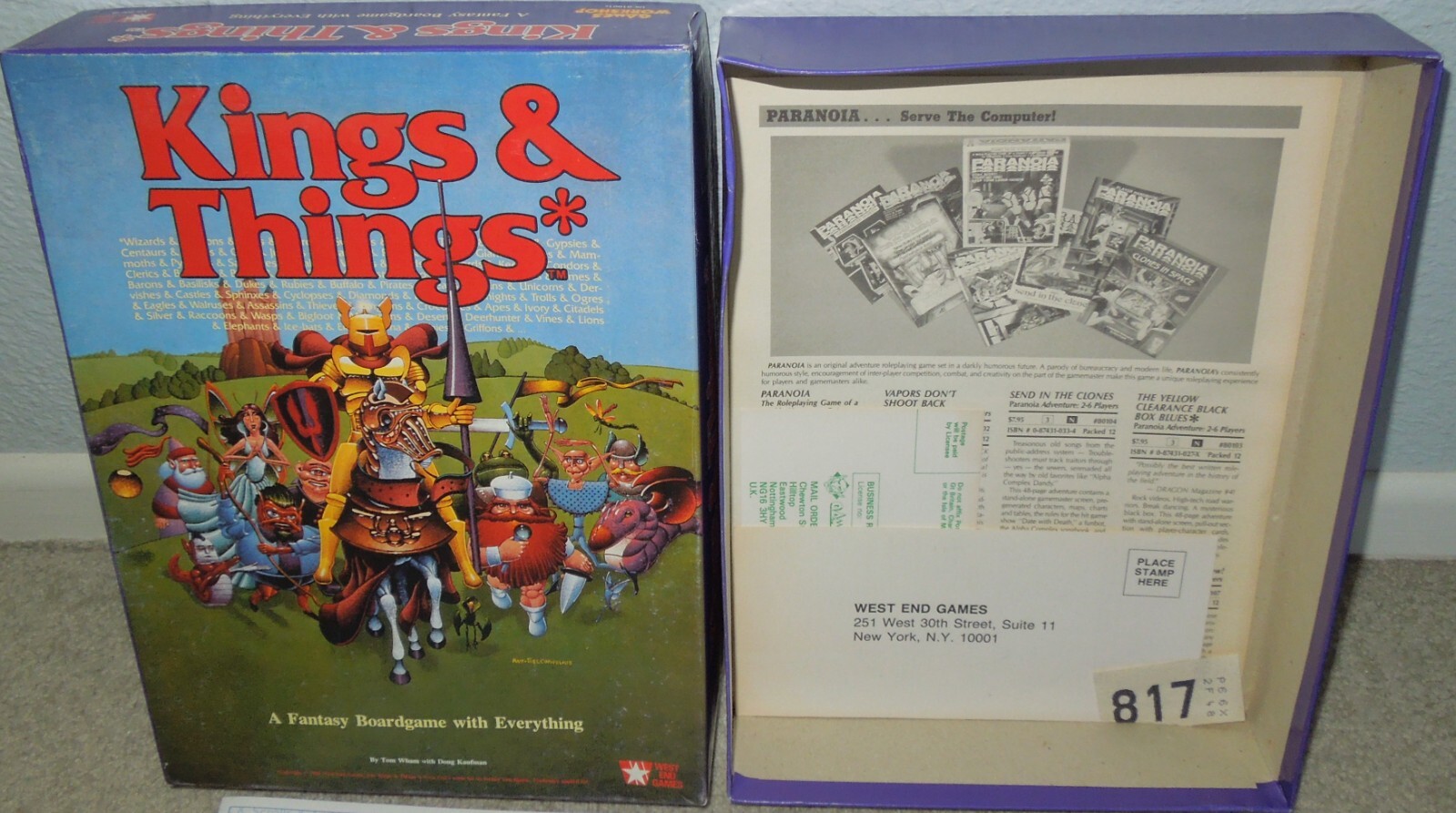 1986 West End Games/Games Workshop Kings & Things Fantasy War Game 100% Complete