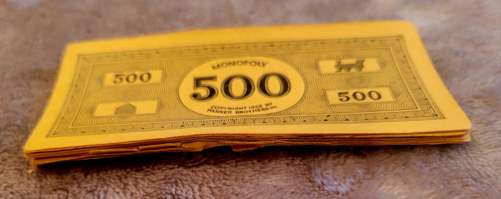Vintage 1936 Parker Bros Monopoly Game Box w/Wood Pieces (Small Box Edition)