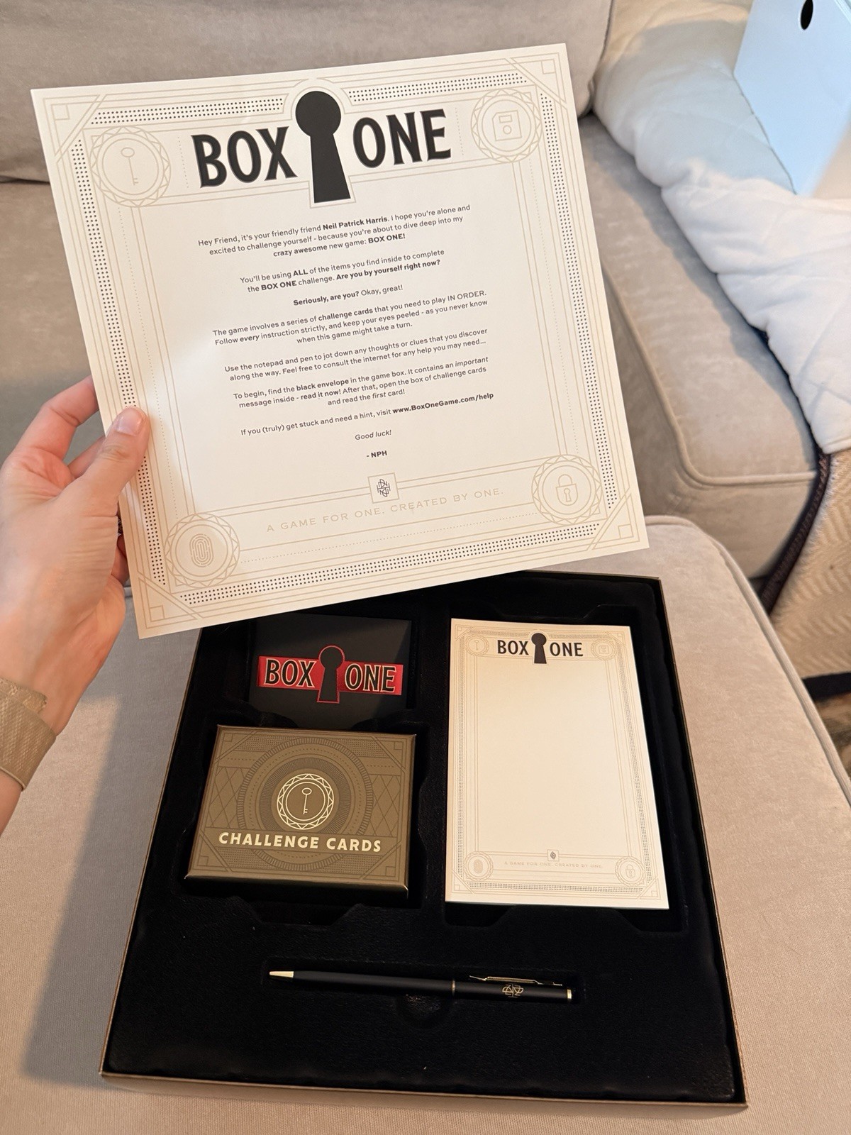 Box ONE Theory11 Neil Patrick Harris Solo Puzzle Game Opened Never Played